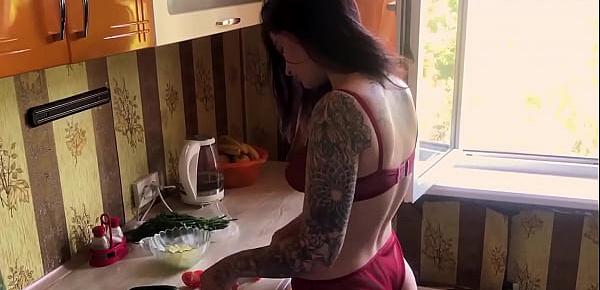  Husband Fuck Babe and Seasoned Salad Sperm - Food Fetish